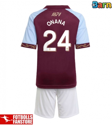 Aston Villa Amadou Onana #24 Hemmatröja Barn 2025-26 Kortärmad (+ Korta byxor)